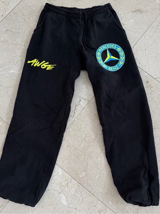 PacSun Other - PacSun Black Sweatpants with Neon Yellow & Teal Mercedes Logo